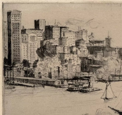 Charles Huard (1874-1965) Antique Etching - New York - USA 1906