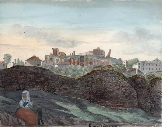 Elizabeth Campbell (1783-1861) Watercolour Painting - Palace of the Caesars, Rome Italy