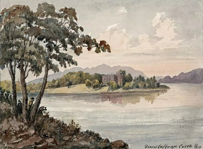 Dunstaffnage Castle Scotland 1877 - Watercolour Painting - Algerina Peckover (1841-1927)