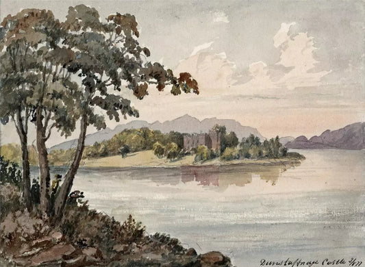 Dunstaffnage Castle Scotland 1877 - Watercolour Painting - Algerina Peckover (1841-1927)