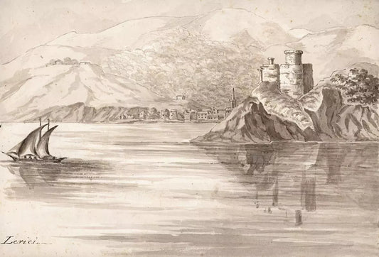 Elizabeth Campbell (1783-1861) Watercolour Painting - Lerici Liguria Italy