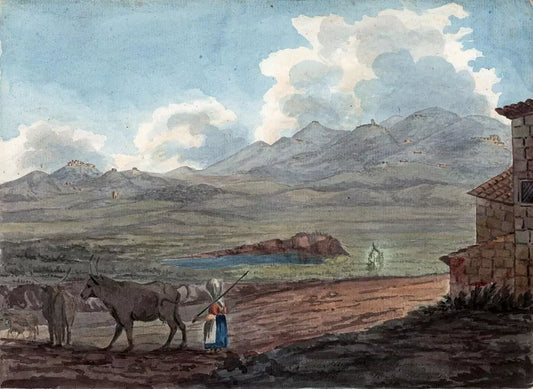 Elizabeth Campbell (1783-1861) Watercolour Painting - Frascati Italy 1821