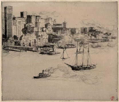 Charles Huard (1874-1965) Antique Etching - New York - USA 1906