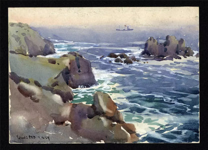 Arthur Royce Bradbury (1892-1977) Small Watercolour Painting - Land's End, Cornwall
