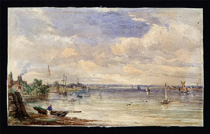 Frederick Tavare (1810-1863) - Watercolour Painting - Erith London 1859 - Thames