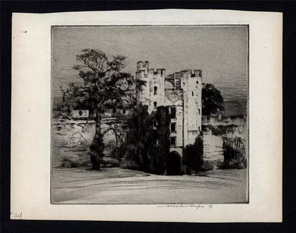 Mortimer Luddington Menpes (1855-1938) - Pencil Signed Etching - Warwick Castle