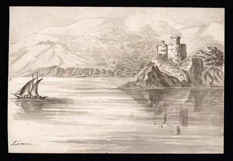 Elizabeth Campbell (1783-1861) Watercolour Painting - Lerici Liguria Italy