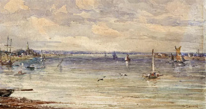 Frederick Tavare (1810-1863) - Watercolour Painting - Erith London 1859 - Thames