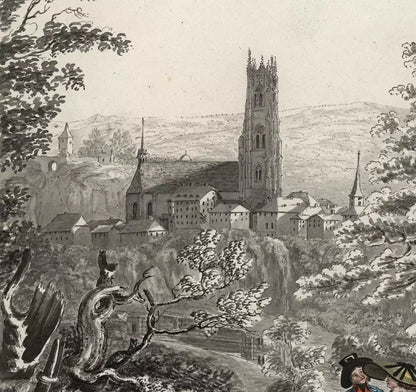 Elizabeth Campbell (1783-1861) Watercolour Painting - Fribourg, Switzerland 1820