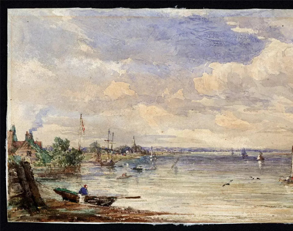 Frederick Tavare (1810-1863) - Watercolour Painting - Erith London 1859 - Thames