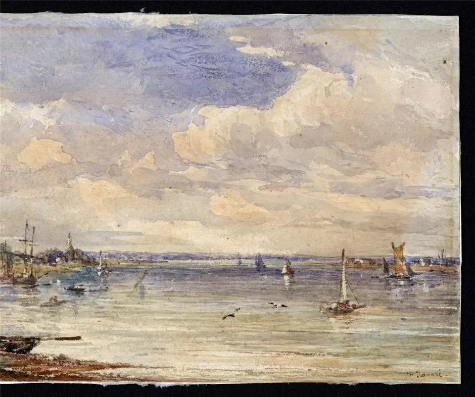 Frederick Tavare (1810-1863) - Watercolour Painting - Erith London 1859 - Thames