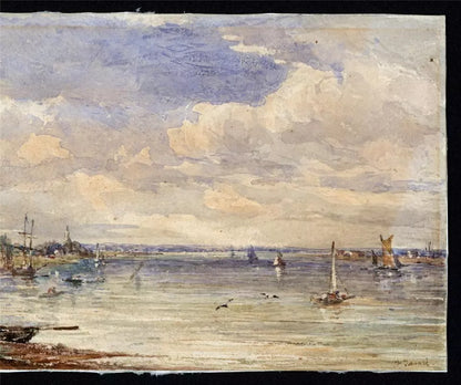 Frederick Tavare (1810-1863) - Watercolour Painting - Erith London 1859 - Thames
