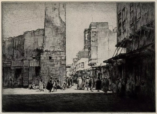 Mortimer Luddington Menpes - Pencil Signed Etching - Street Scene, Cairo - Egypt