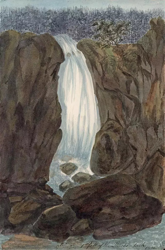 Elizabeth Campbell (1783-1861) Watercolour Painting - Falls of the Reichenbach, Meiringen, Switzerland 1818