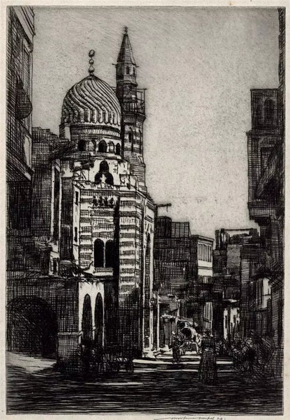 Mortimer Luddington Menpes - Pencil Signed Etching - Sais Mosque, Cairo Egypt