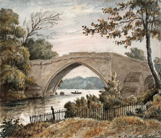 Brig o' Balgownie Aberdeen Scotland 1874 - Watercolour Painting - Algerina Peckover (1841-1927)