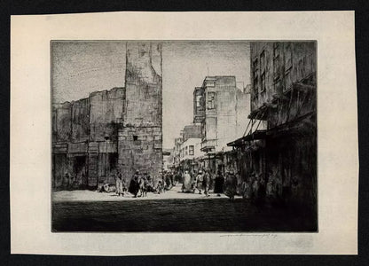 Mortimer Luddington Menpes - Pencil Signed Etching - Street Scene, Cairo - Egypt