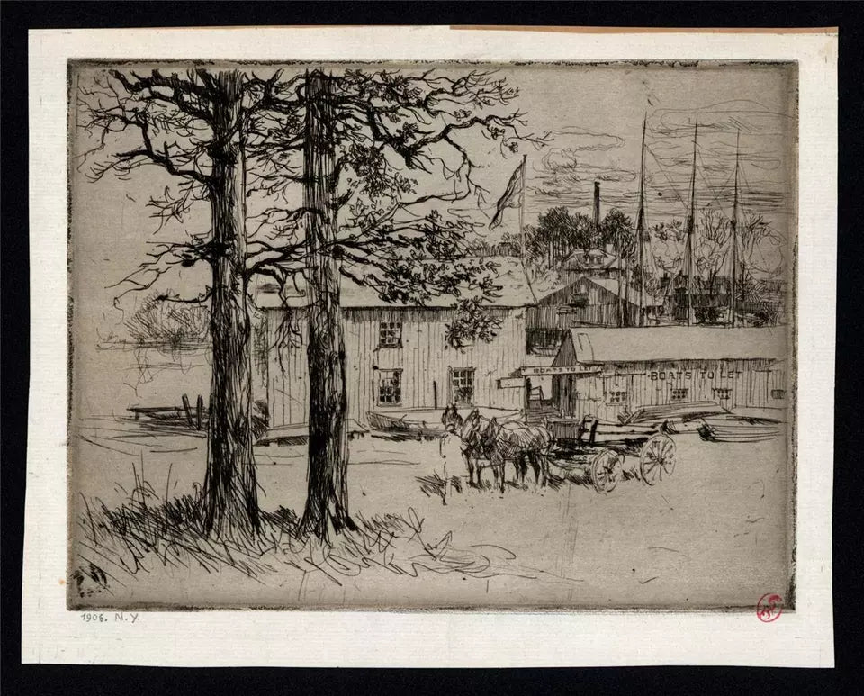 Charles Huard (1874-1965) Antique Etching - New York USA 1906