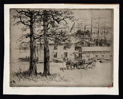 Charles Huard (1874-1965) Antique Etching - New York USA 1906