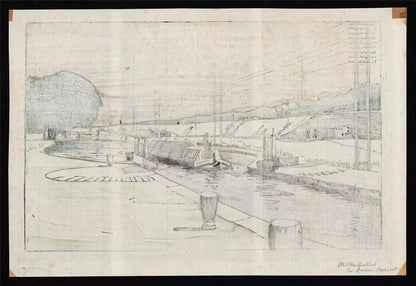 Ethel Kirkpatrick (1869-1966) Woodcut Signed In Pencil - The Gates Harrow Canal