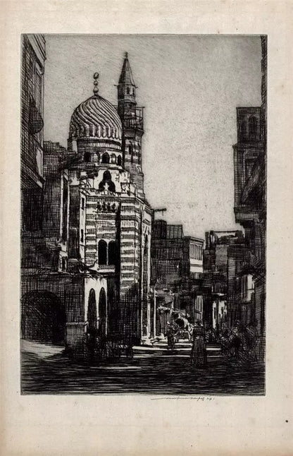 Mortimer Luddington Menpes - Pencil Signed Etching - Sais Mosque, Cairo Egypt