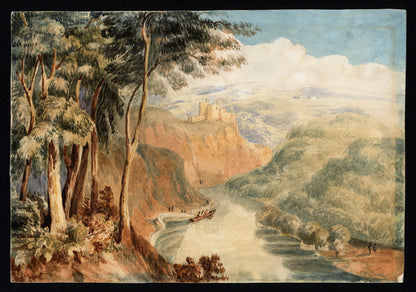 Kilgarren / Cilgerran Castle South Wales 1861 Watercolour Painting 19th Century
