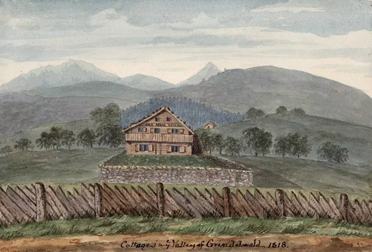 Elizabeth Campbell (1783-1861) Watercolour Painting - Cottage in the valley of Grindelwald, Switzerland 1818