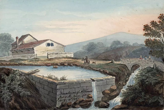 Elizabeth Campbell (1783-1861) Watercolour Painting - Fountains at the foot of Mount Jura Switzerland 1818