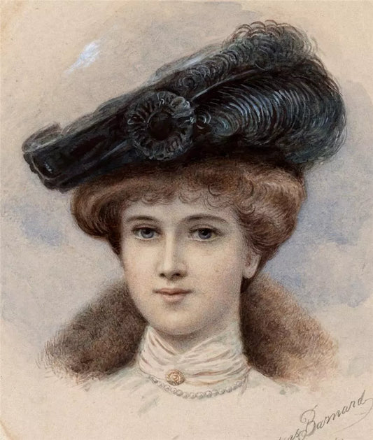 Walter Saunders Barnard (1851-1930) Watercolour Painting - Portrait Of Miss Ethel Pearson 1904