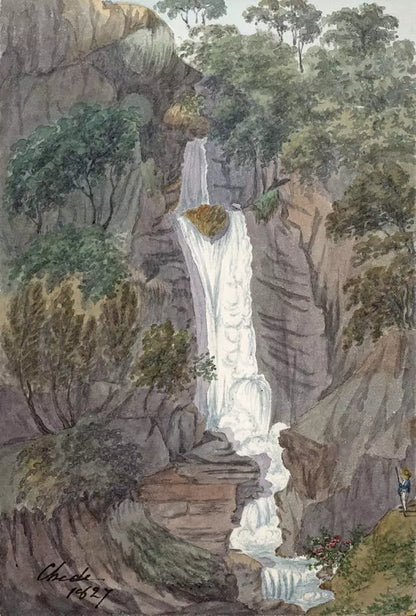 Elizabeth Campbell (1783-1861) Watercolour Painting - Falls Chede Chamonix France 1827
