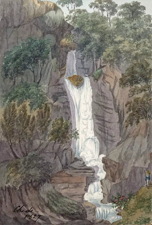 Elizabeth Campbell (1783-1861) Watercolour Painting - Falls Chede Chamonix France 1827