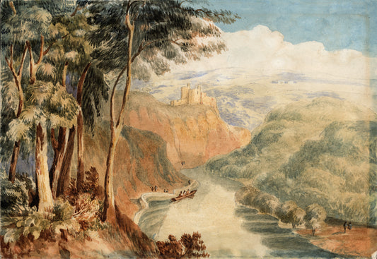 Kilgarren / Cilgerran Castle South Wales 1861 Watercolour Painting 19th Century