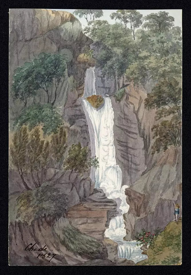 Elizabeth Campbell (1783-1861) Watercolour Painting - Falls Chede Chamonix France 1827