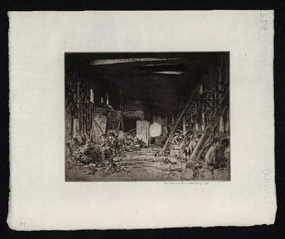 Mortimer Luddington Menpes - Pencil Signed Etching - Bronze Workers, Kyoto, Japan
