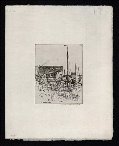 Mortimer Luddington Menpes - Signed Etching - Dutch Fishing Village Netherlands