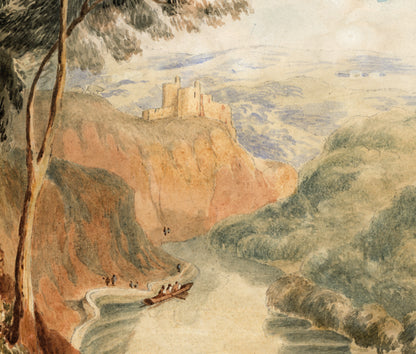 Kilgarren / Cilgerran Castle South Wales 1861 Watercolour Painting 19th Century