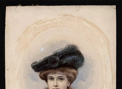 Walter Saunders Barnard (1851-1930) Watercolour Painting - Portrait Of Miss Ethel Pearson 1904