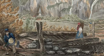 Elizabeth Campbell (1783-1861) Watercolour Painting - Meiringen, Oberhasli, Switzerland 1820