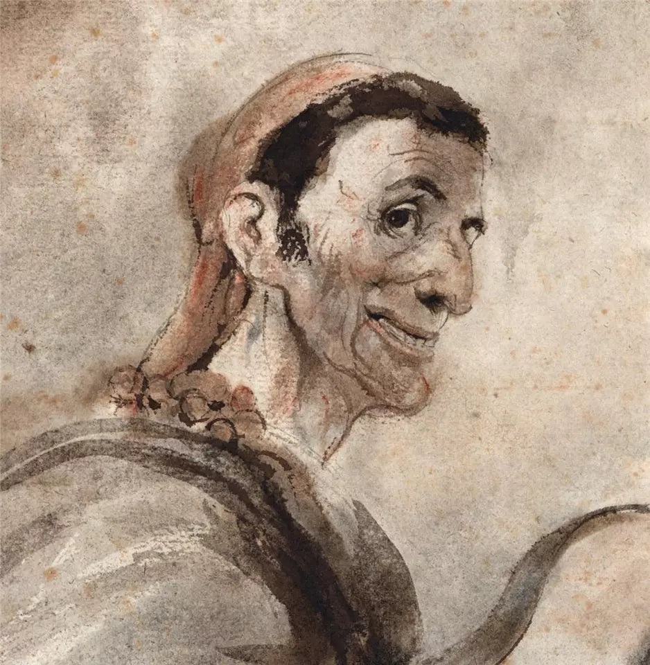 Charles Huard (1874-1965) Watercolour Painting - Portrait Of A Man With Instrument