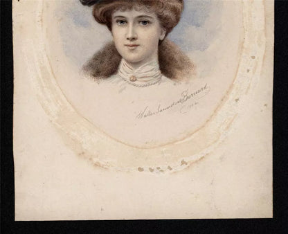 Walter Saunders Barnard (1851-1930) Watercolour Painting - Portrait Of Miss Ethel Pearson 1904