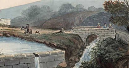 Elizabeth Campbell (1783-1861) Watercolour Painting - Fountains at the foot of Mount Jura Switzerland 1818
