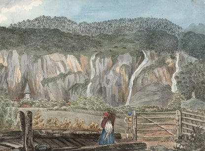 Elizabeth Campbell (1783-1861) Watercolour Painting - Meiringen, Oberhasli, Switzerland 1820