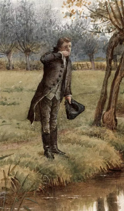 George Goodwin Kilburne (1839-1924) Watercolour Painting - The Kiss - Landscape