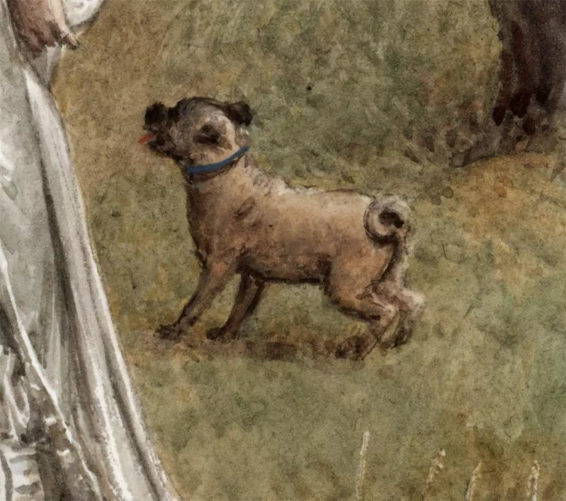 George Goodwin Kilburne (1839-1924) Watercolour Painting - The Kiss - Landscape