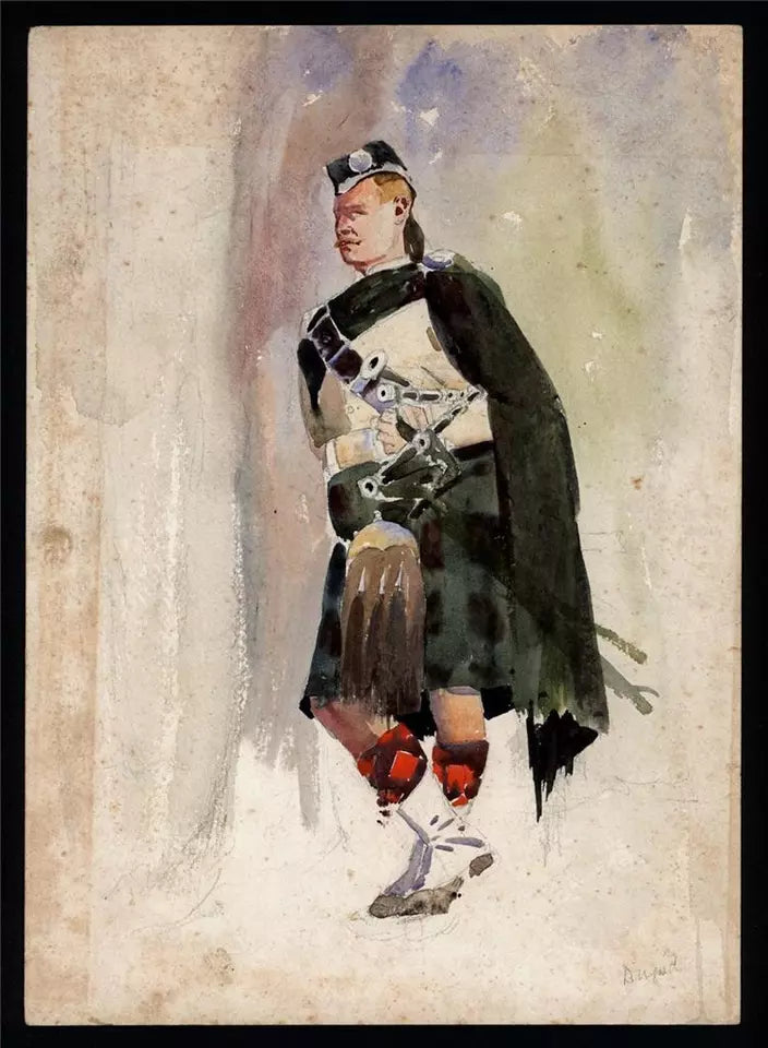Alfred Crowdy Lovett - Watercolour Painting - Scottish Regiment - Highlander